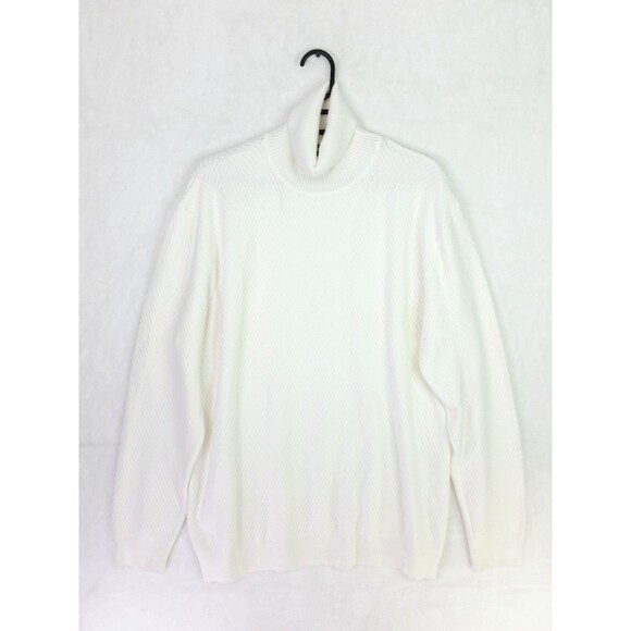 Vintage Men's Dronkon Turtle Neck Sweater White Knit Top Size XXL - Picture 1 of 9